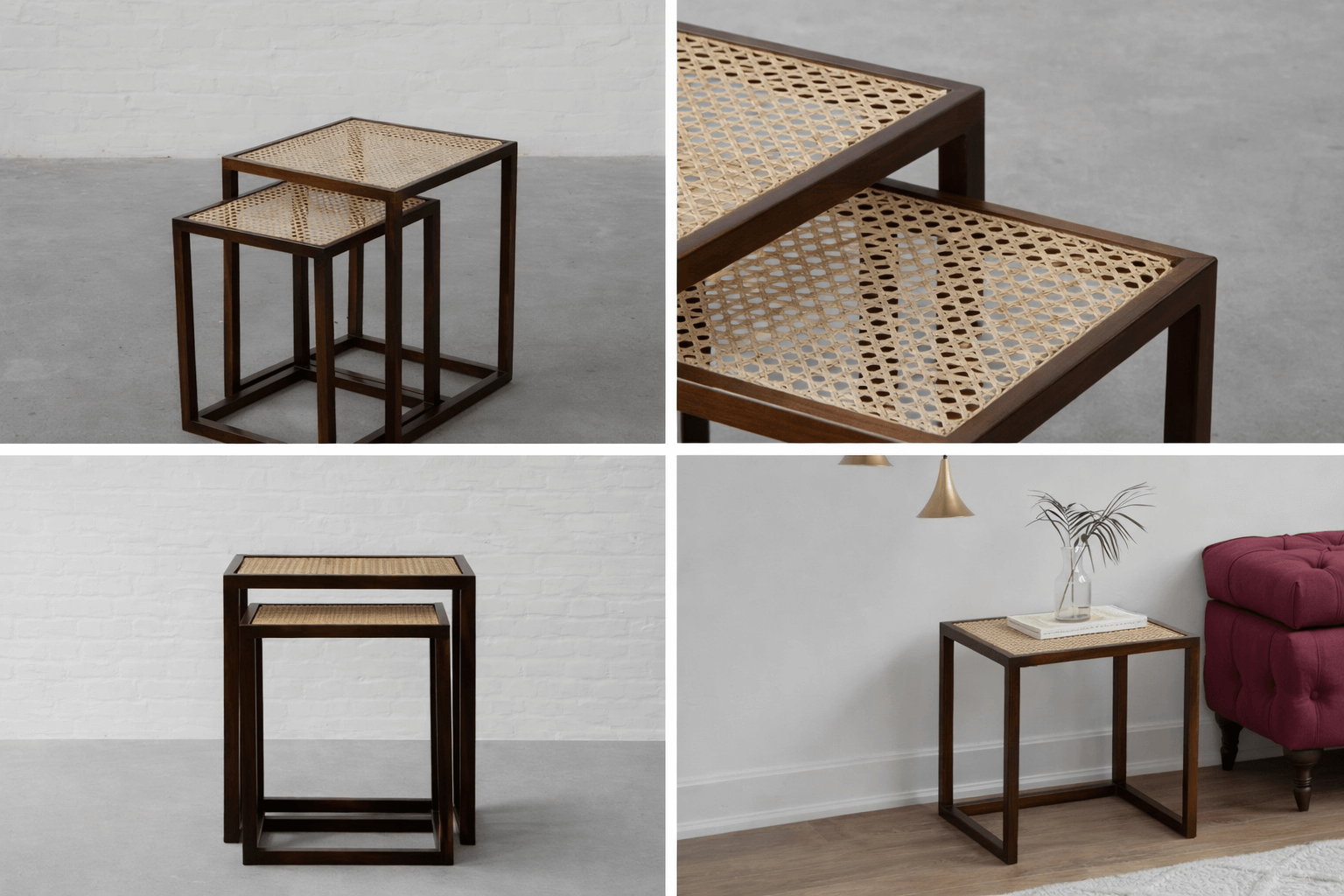 Cochin Nesting Rattan Side Table-Set of 2 Cochin Nesting Rattan Side Table-Set of 2 - Image 1